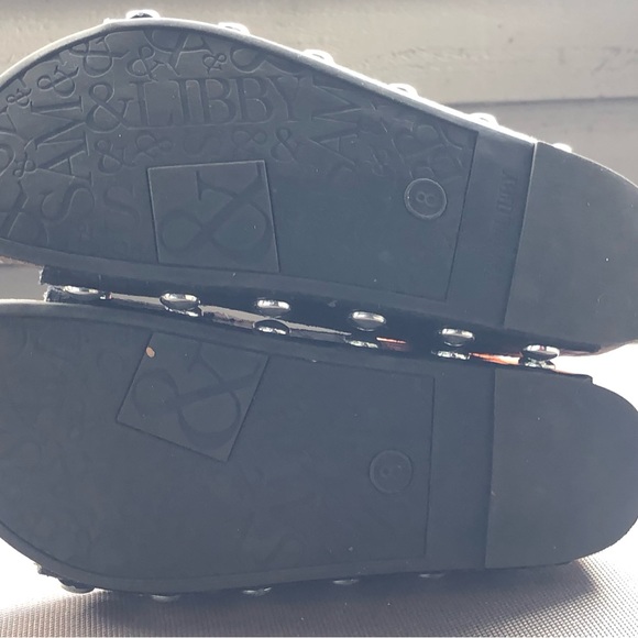 Sam & Libby Black Leather with Studs Buckle Sandals Size 8 - Picture 12 of 13